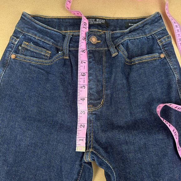 Judy Blue Slim Bootcut Jeans Womens 3/26 Blue Five Pocket Zip Fly Button Closure - Picture 7 of 9